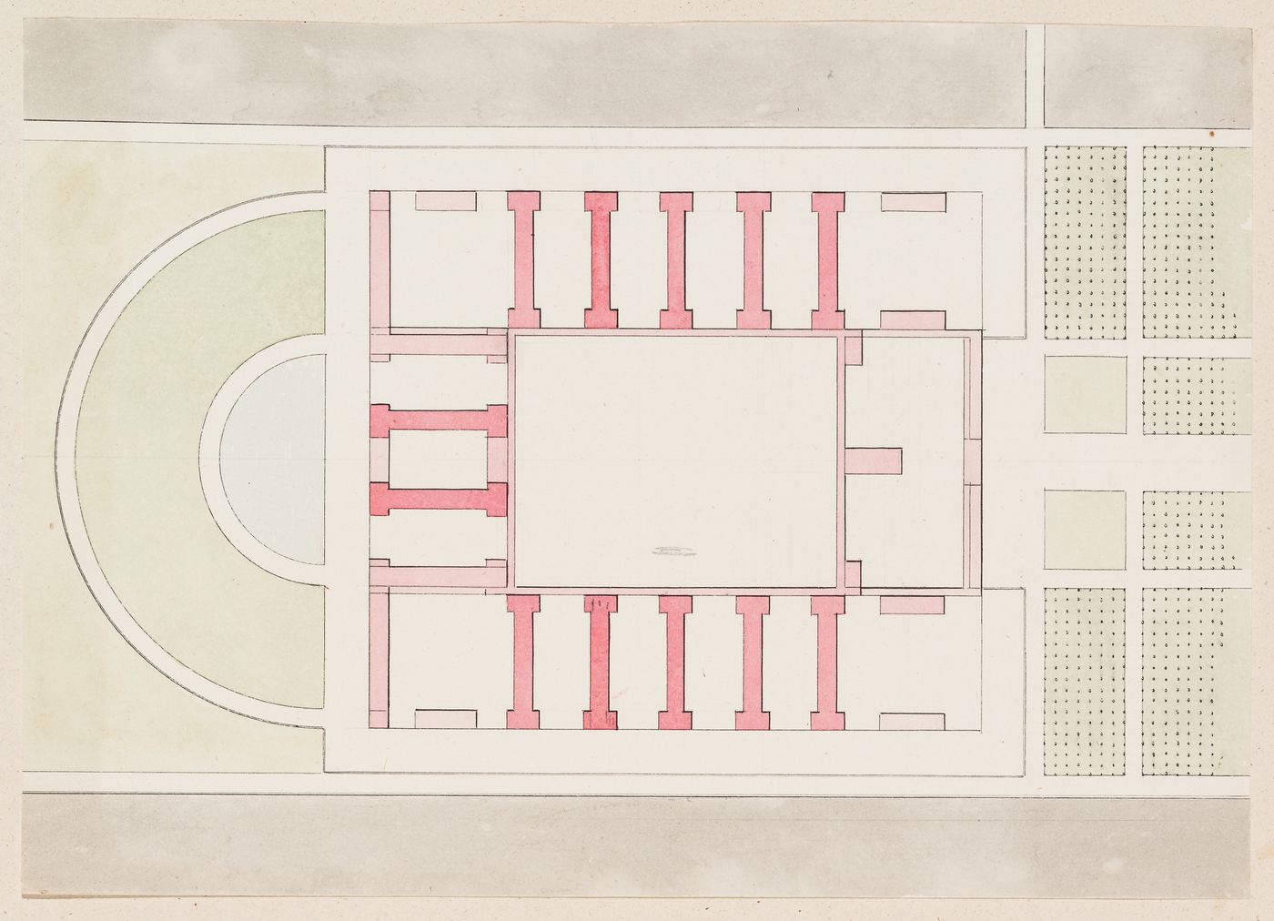 Ideal hospital, place du Parvis-Notre-Dame, Paris [?]: Block plan