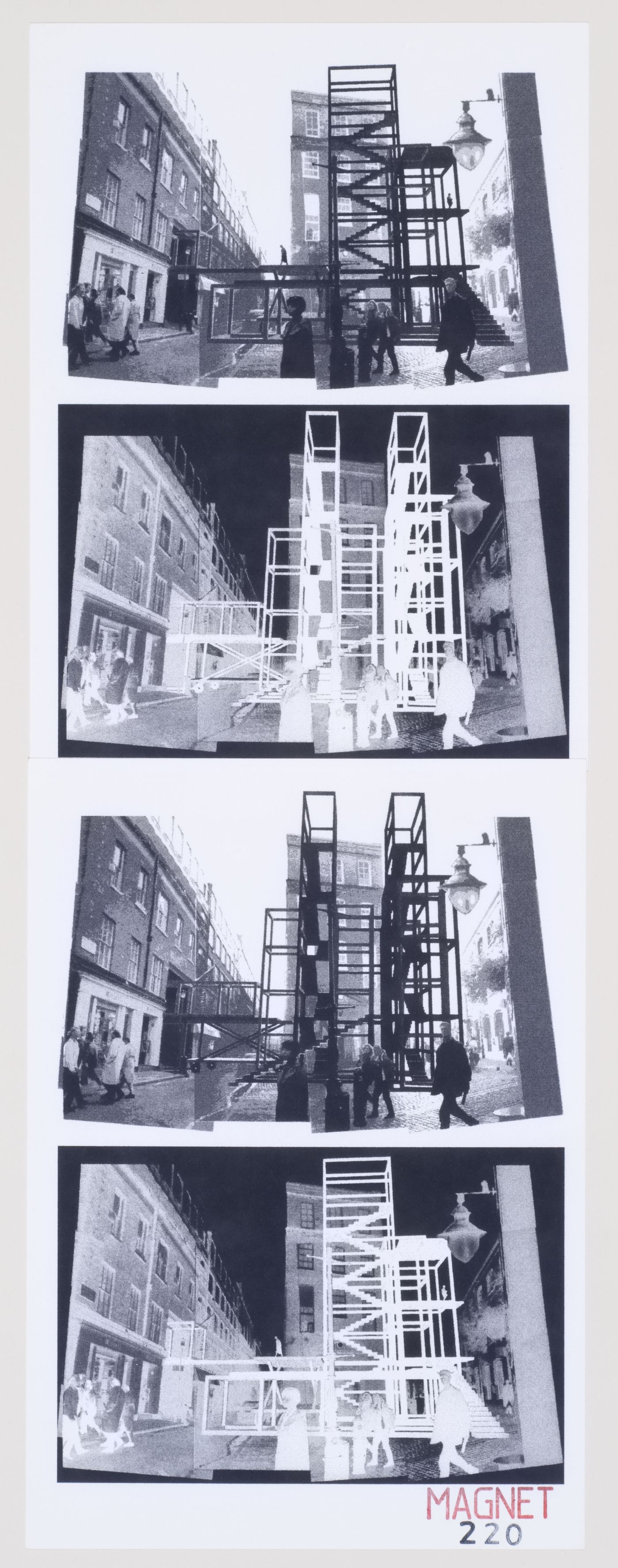Photomontages of Magnet no. 1 (Stairways at Covent Garden, Neal Street, London, England)