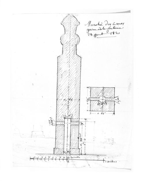 Roof elevation for Market Building, Marché des Carmes, Paris