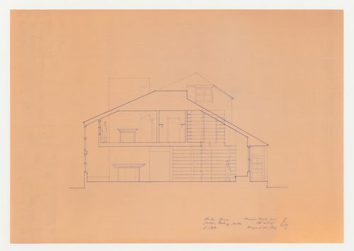 Section looking south for the Hanks-Paré Residence, Tuxedo Park, New York