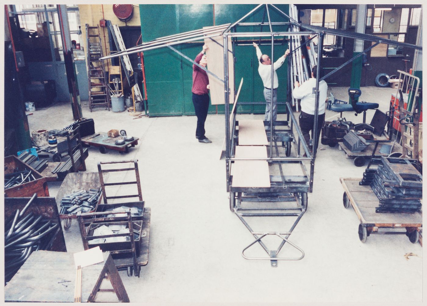 Westal: view of a market stall being assembled