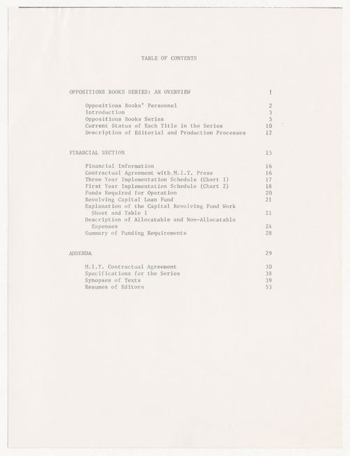 Proposal for the support of Oppositions Books submitted to the Graham Foundation for Advanced Studies in the Fine Arts