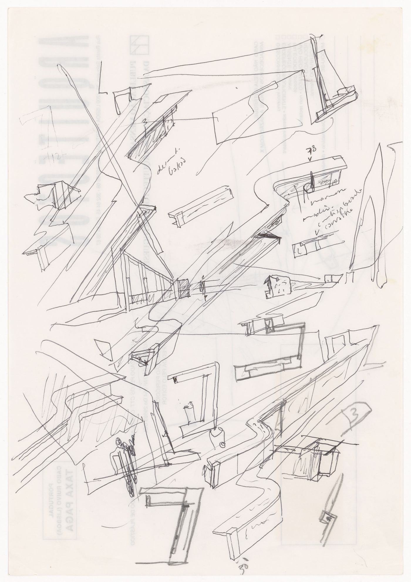 Sketch for Centro Galego de Arte Contemporânea, Santiago de Compostela