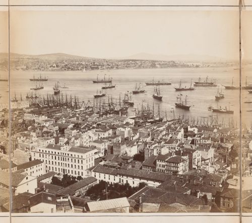 Section of a panorama of Constantinople (now Istanbul, Turkey) from the Galata Tower