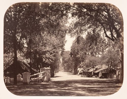 View of Pasar Kliwon market showing a street and stores, Solo (now also known as Surakarta), Dutch East Indies (now Indonesia)