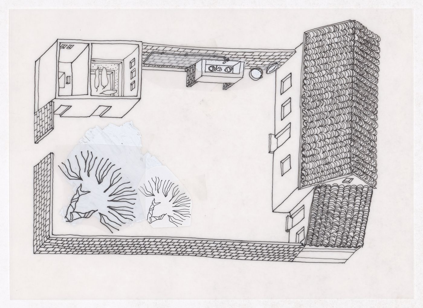 Illustration showing a house improvement for the Sichuan housing project for "Housing a Billion: Village Upgrading: Jianlu, China" publication