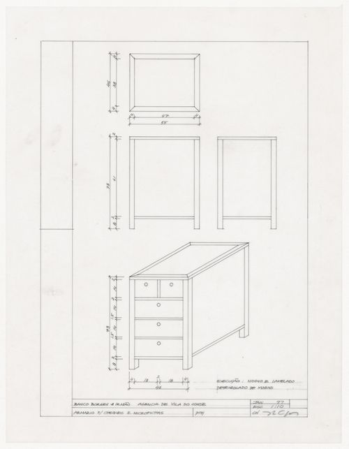 Details of cabinets for Banco Borges & Irmão II [Borges & Irmão bank II], Vila do Conde, Portugal