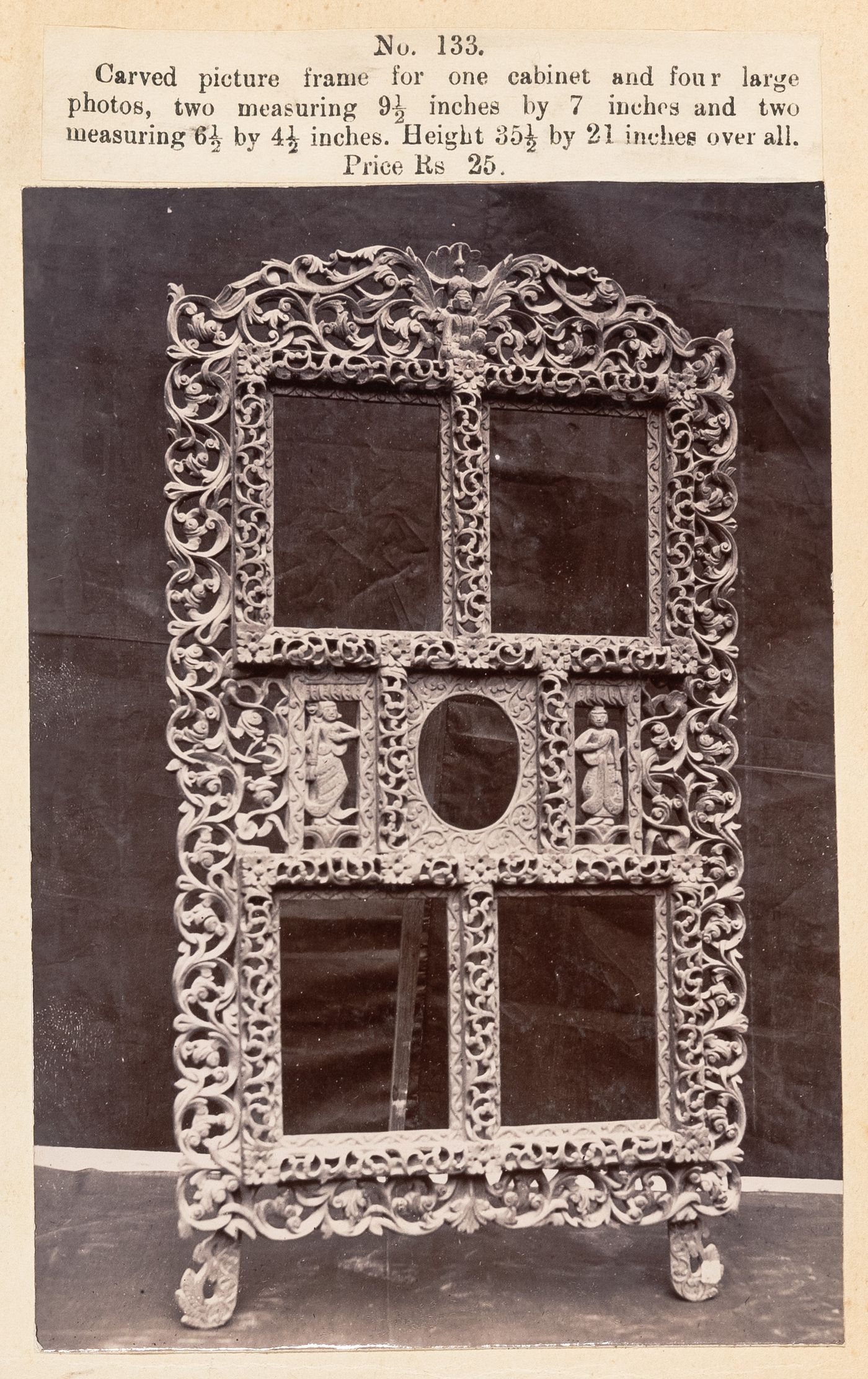 View of a frame, F. Beato Limited, C Road, Mandalay, Burma (now Myanmar)