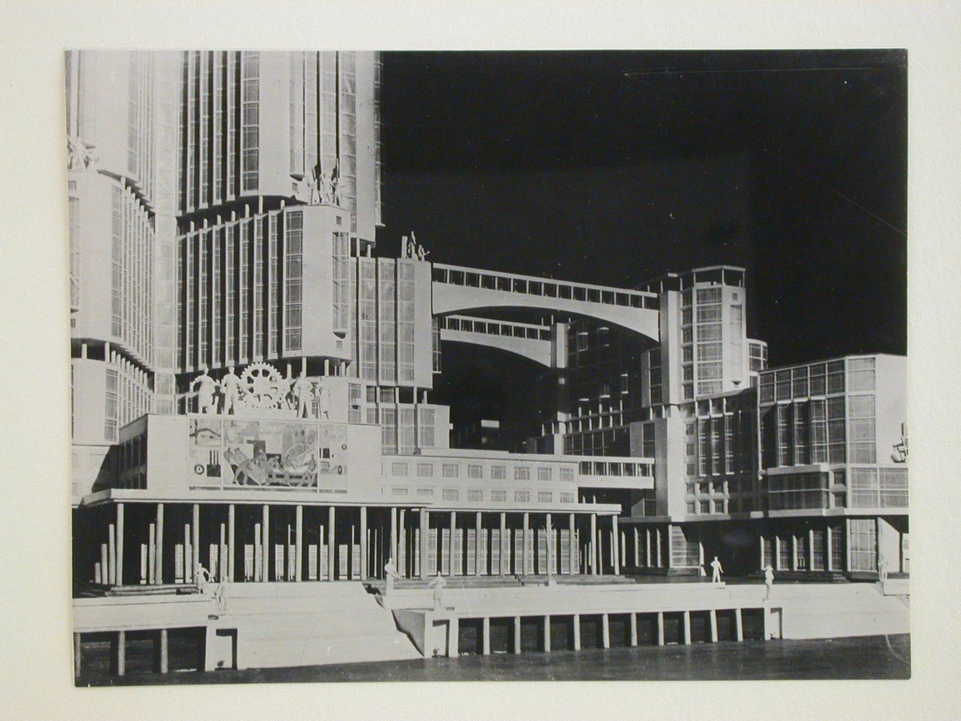 Photograph of a model for the Narkomtiazhprom (People's Commissariat of Heavy Industry) Building competition, Moscow