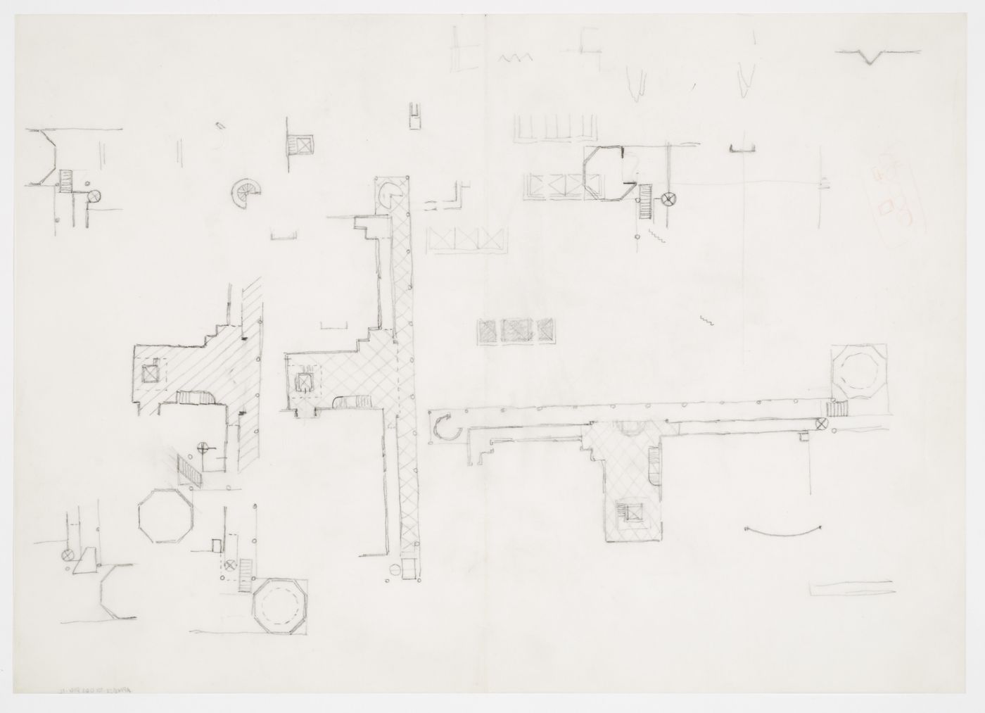Center for Theatre Arts, Cornell University, Ithaca, New York: plans and sketches