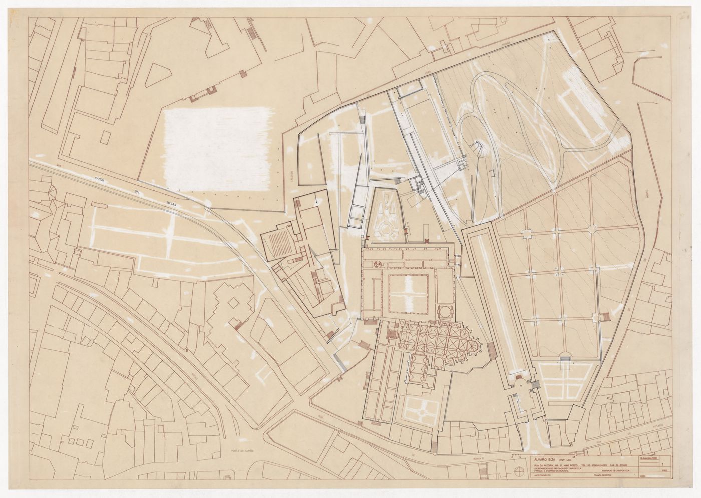 Plan for Parque de Santo Domingo de Bonaval, Santiago de Compostela, Spain