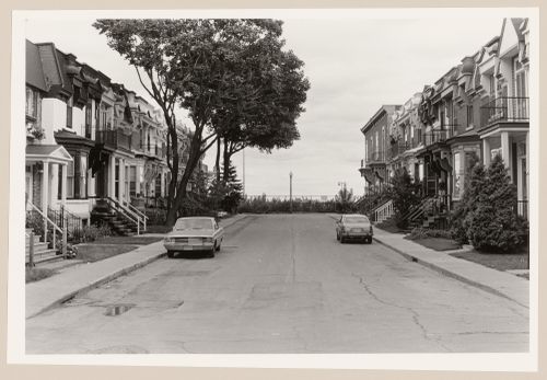 View of Lewis Avenue showing row houses, Westmount, Québec