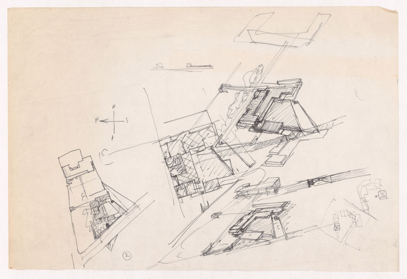 Sketch plans and perspectives for Habitação A. Felgueiras, Porto, Portugal