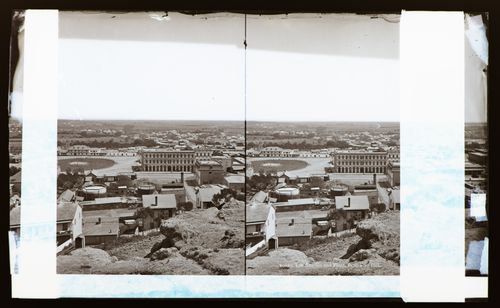 Stereograph of Los Angeles Plaza, from Fort Hill, California, United States of America