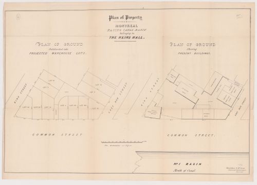 Plan of property belonging to the Heirs Hall, Montréal