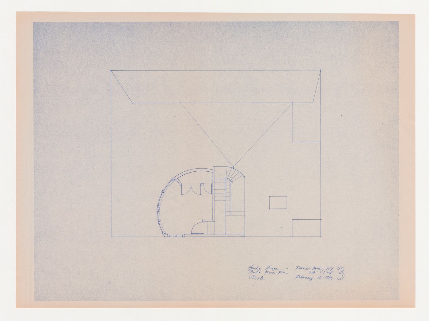 Third floor plan for the Hanks-Paré Residence, Tuxedo Park, New York