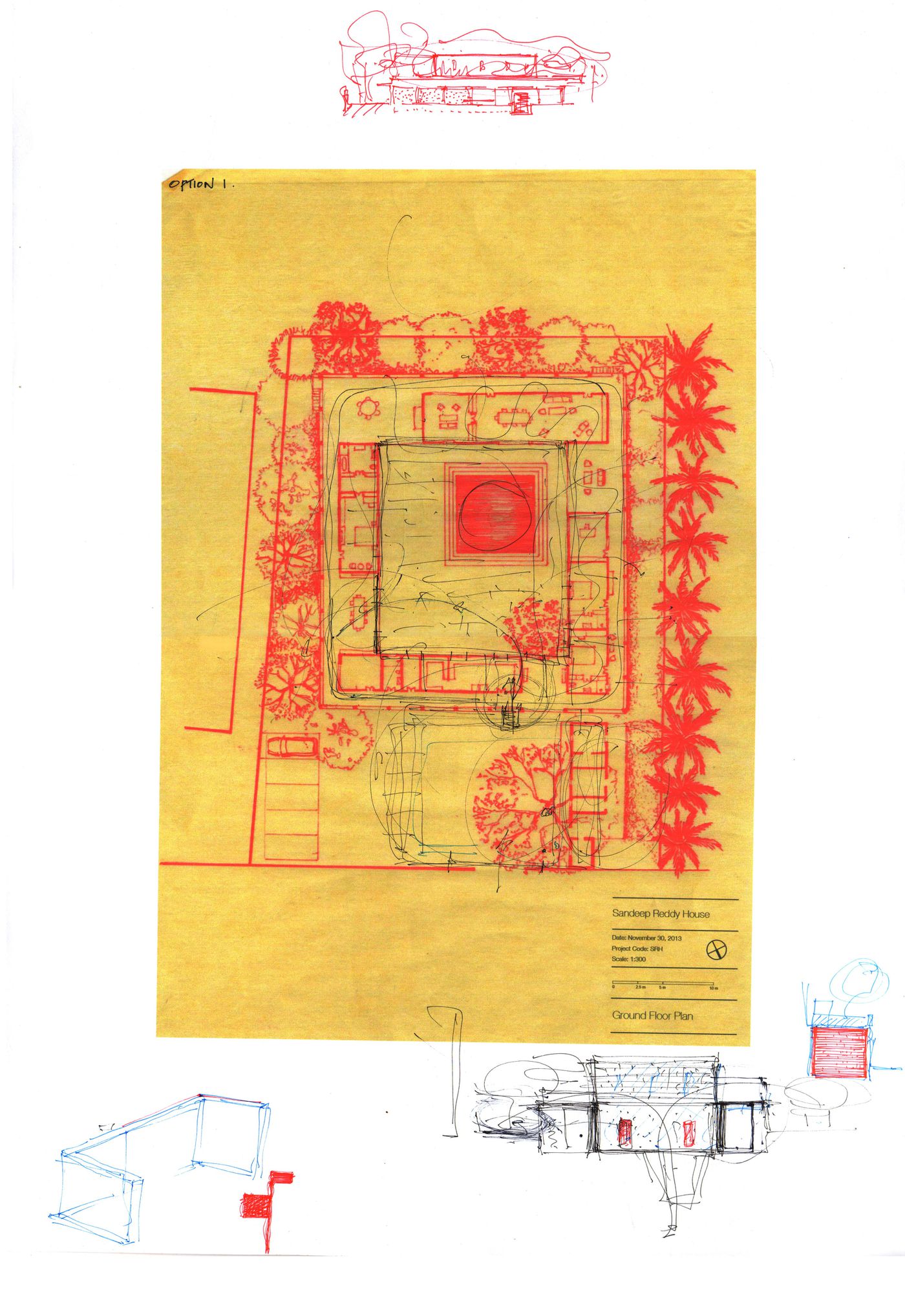 House in Chennai : plan and sketches