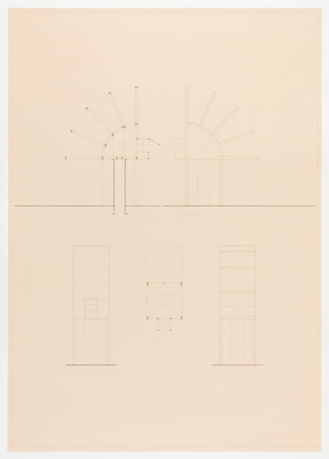 Studio for a Painter: plan, elevations and section