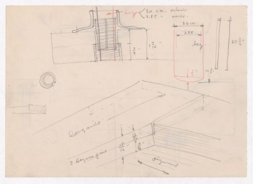Various documents and drawings including furniture design and office renovation: File G 704
