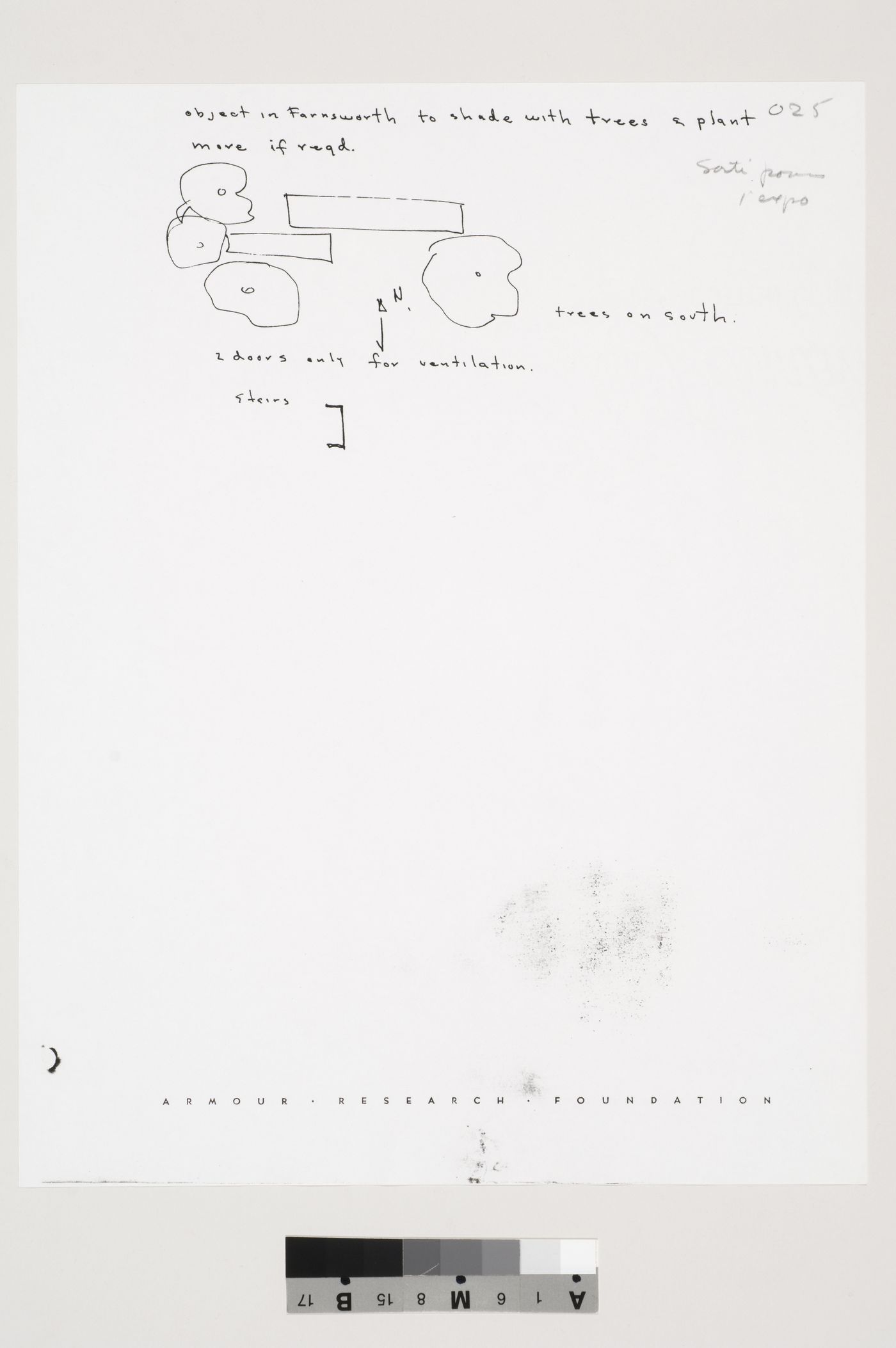 Landscaping study, Farnsworth House