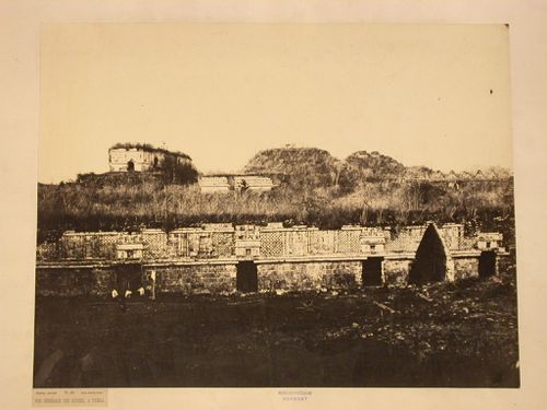 View of Uxmal Site from inside the Nunnery Quadrangle showing the House of Turtles, Palace of the Governor, Great Pyramid and the House of the Doves, Mexico