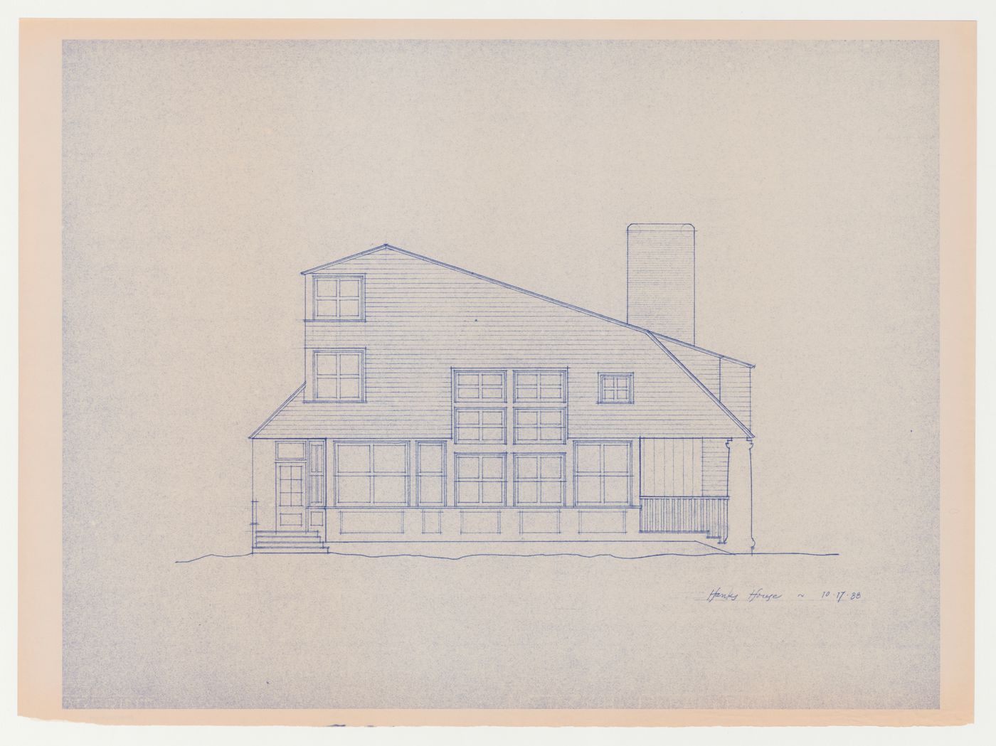 East elevation for the Hanks-Paré Residence, Tuxedo Park, New York