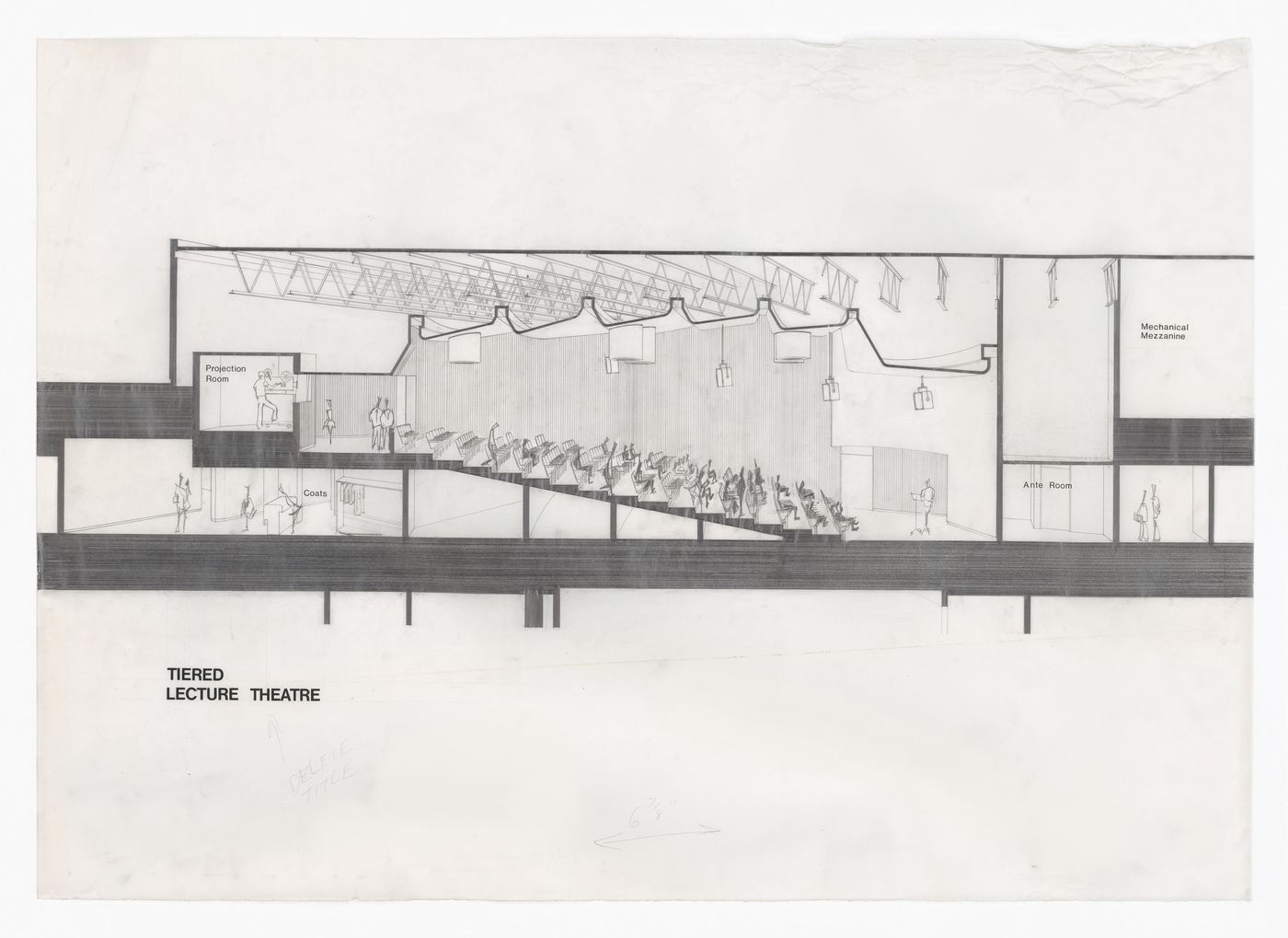 Section through theatre for Memorial University of Newfoundland, Health Sciences Complex, St. Johns, Newfoundland