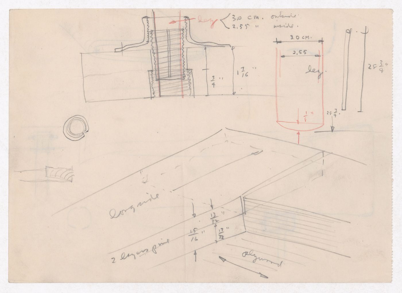 Various documents and drawings including furniture design and office renovation: File G 704