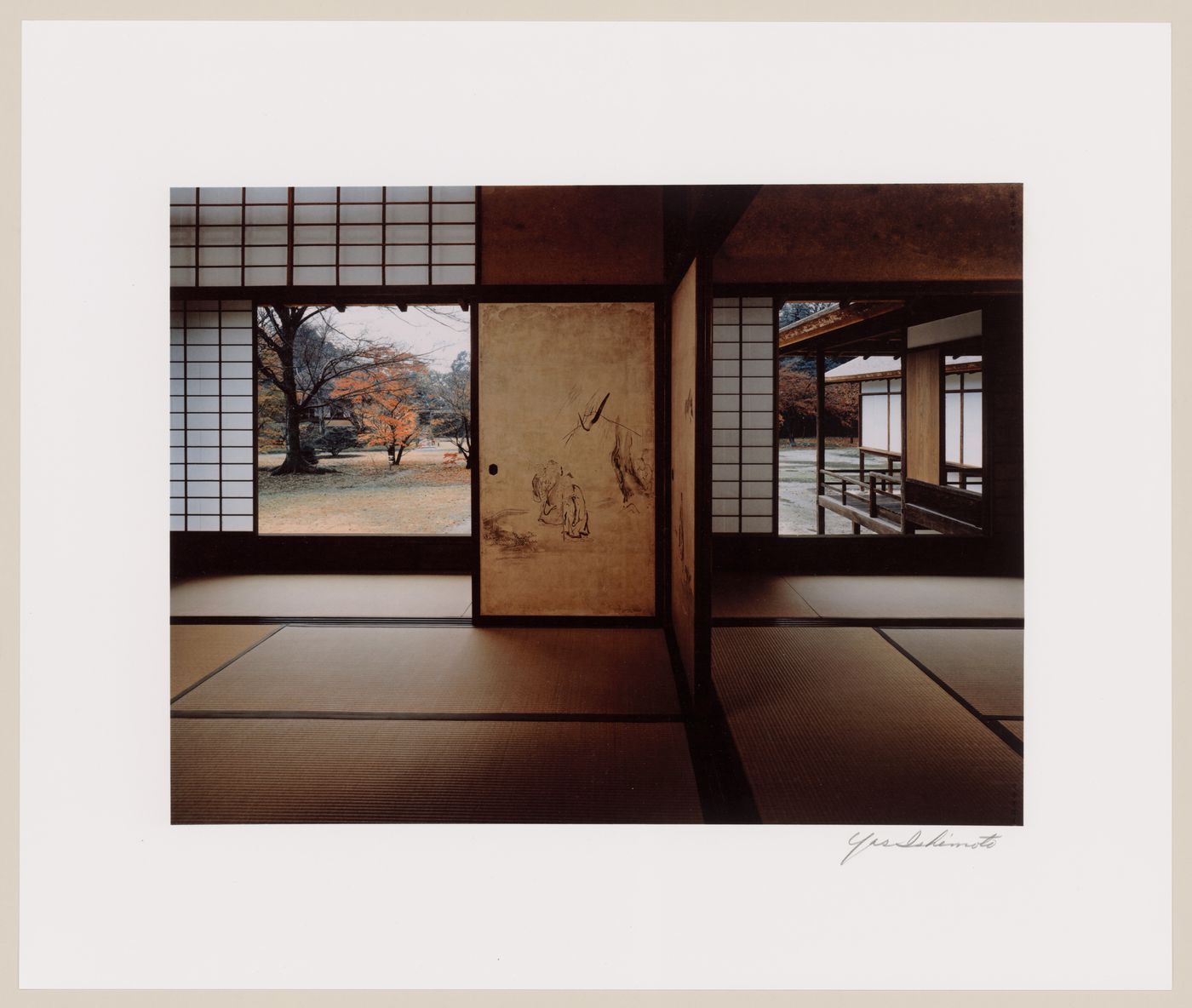 Second Room, left, and the Main Room, right, of the Middle Shoin, viewed from the northeast