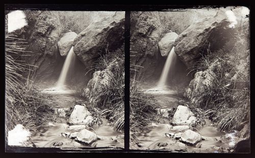 Stereograph of Grotto Falls Arrowhead Hot Springs, San Bernardino, California, United States of America