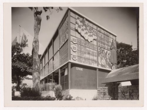View of Spain's pavilion, 1937 Exposition internationale, Paris, France