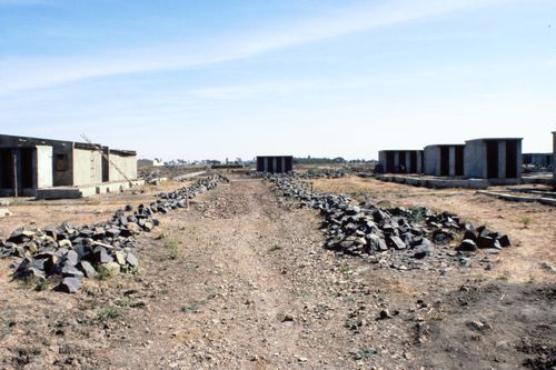 View of McGill's plot during construction at Aranya for the Aranya Housing Project, Indore, India