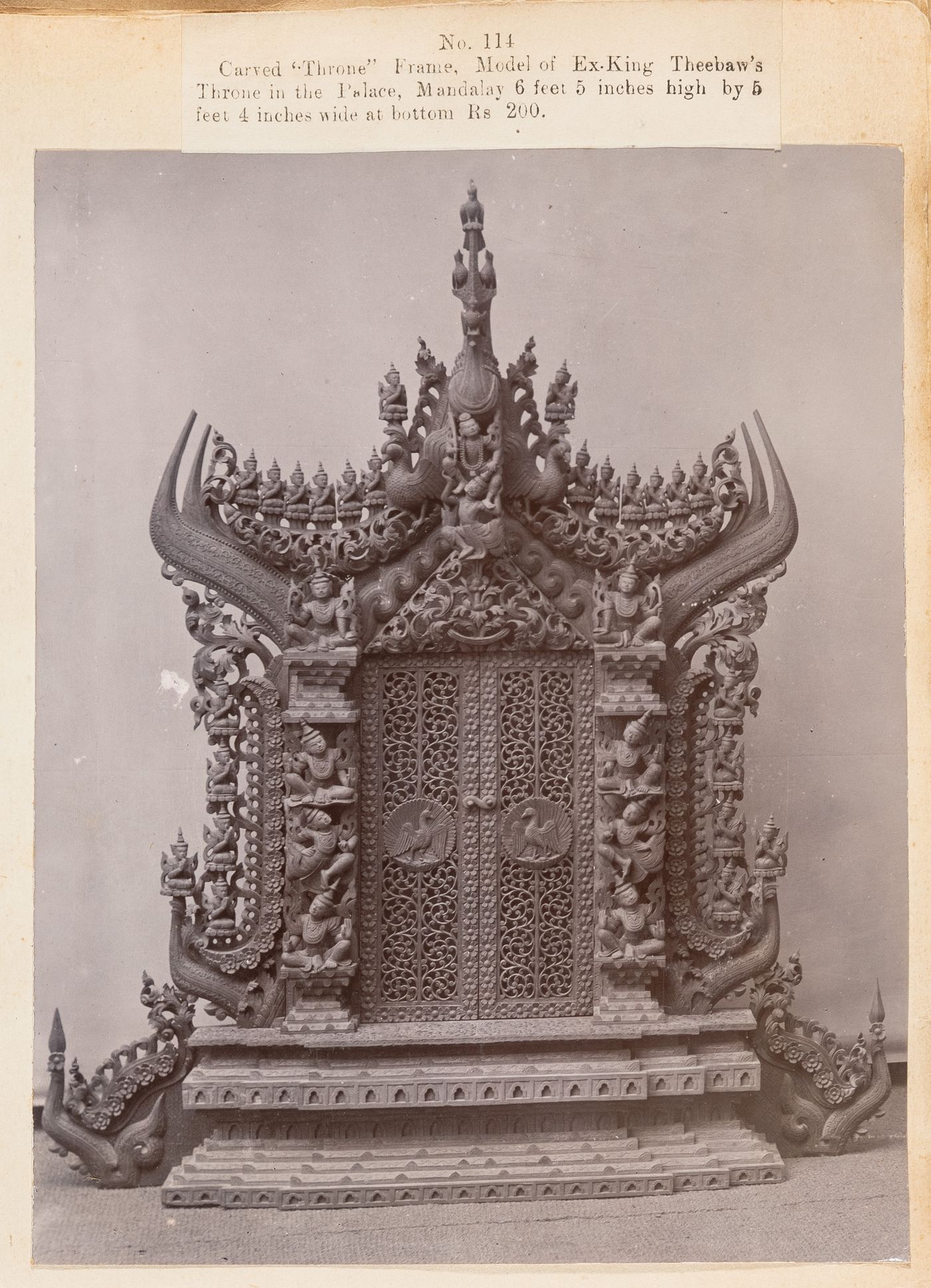 View of a frame, F. Beato Limited, C Road, Mandalay, Burma (now Myanmar)