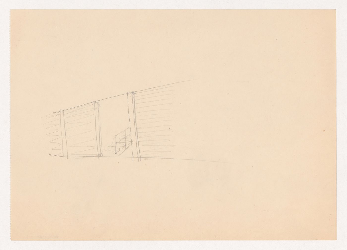 Perspective sketch for stairs for the Metallurgy Building, Illinois Institute of Technology, Chicago