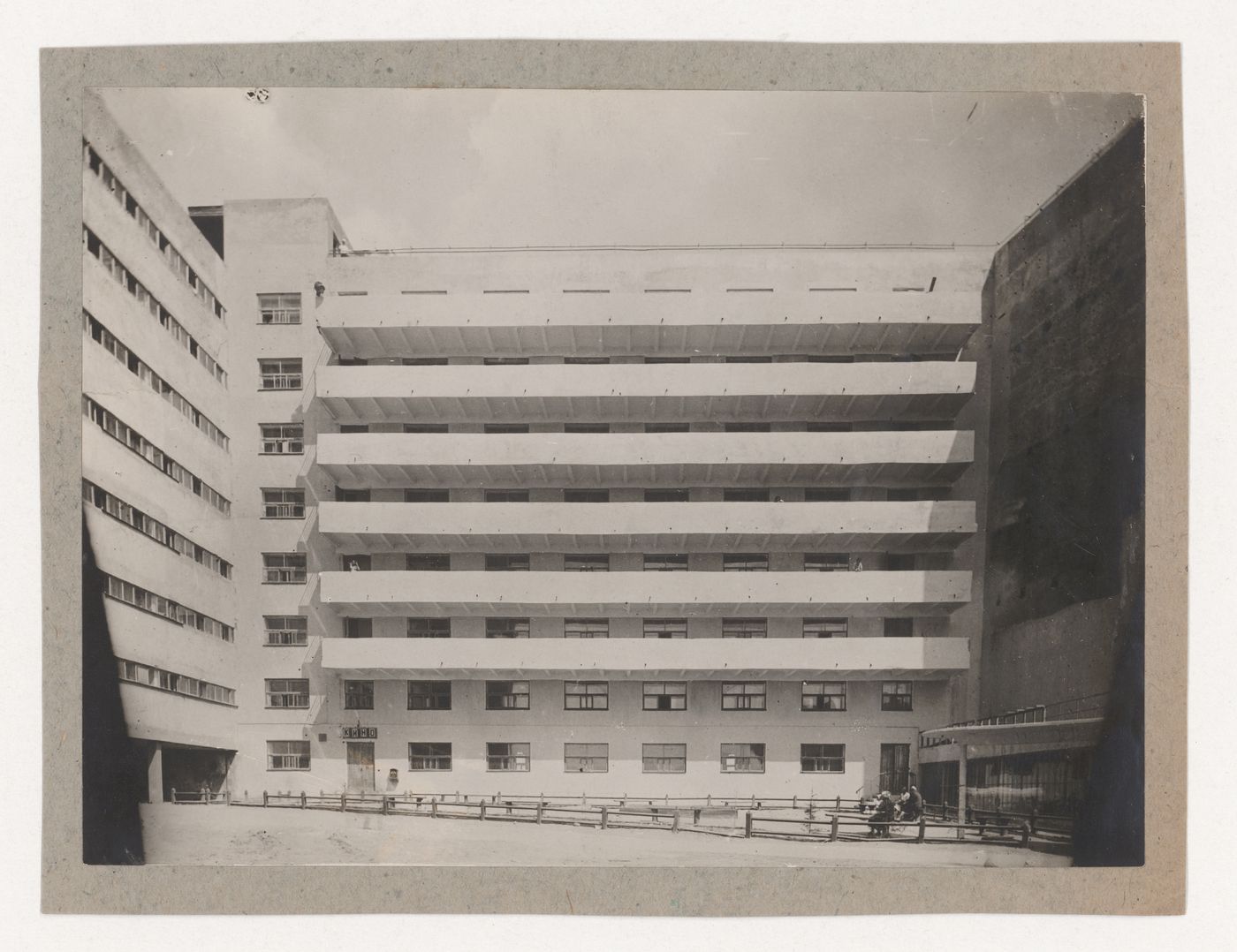 View of the house-commune of the students of the Textile Institute from the courtyard, Moscow