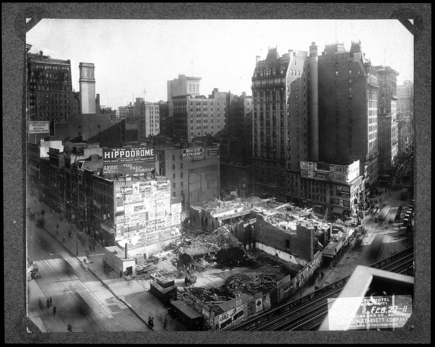 Plate from album ''Hotel McAlpin, New York City 1911-12''