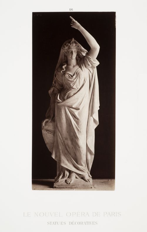 View of the statue 'La Foi' by Olliva for the main hall of the Nouvel Opéra de Paris by Charles Garnier, France