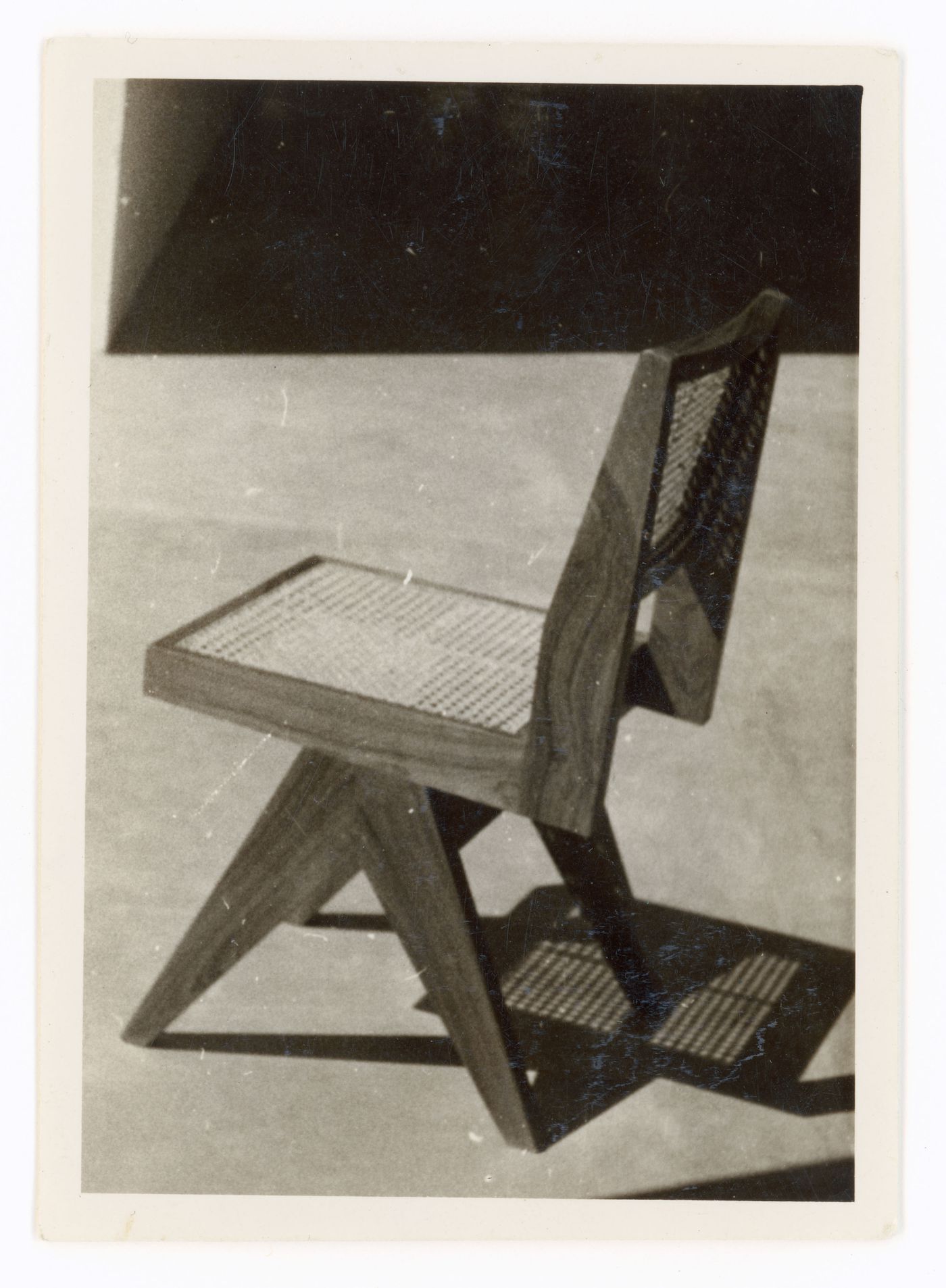 View of a chair designed by Pierre Jeanneret, Chandigarh, India