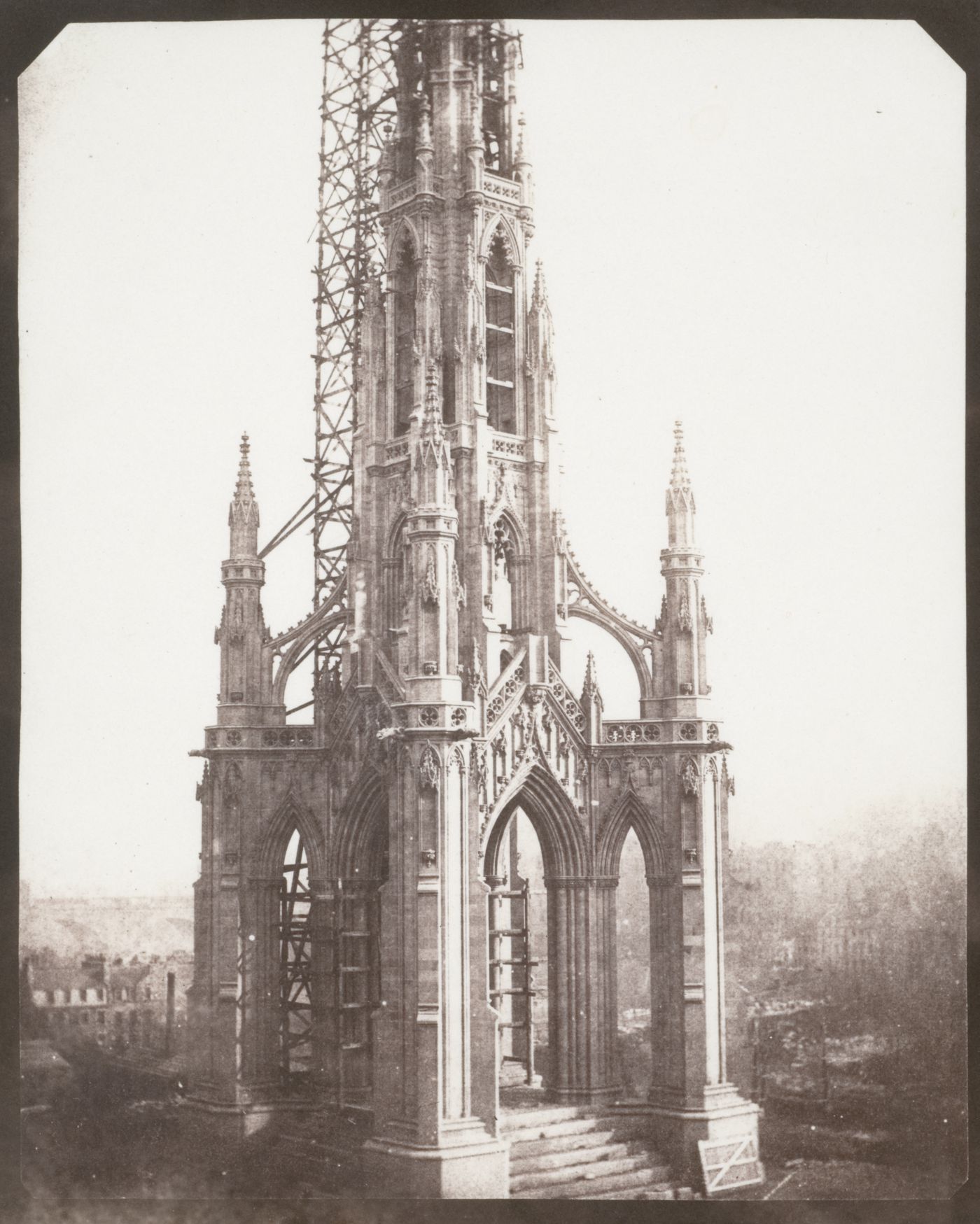 Scott Memorial under construction, Edinburgh, Scotland