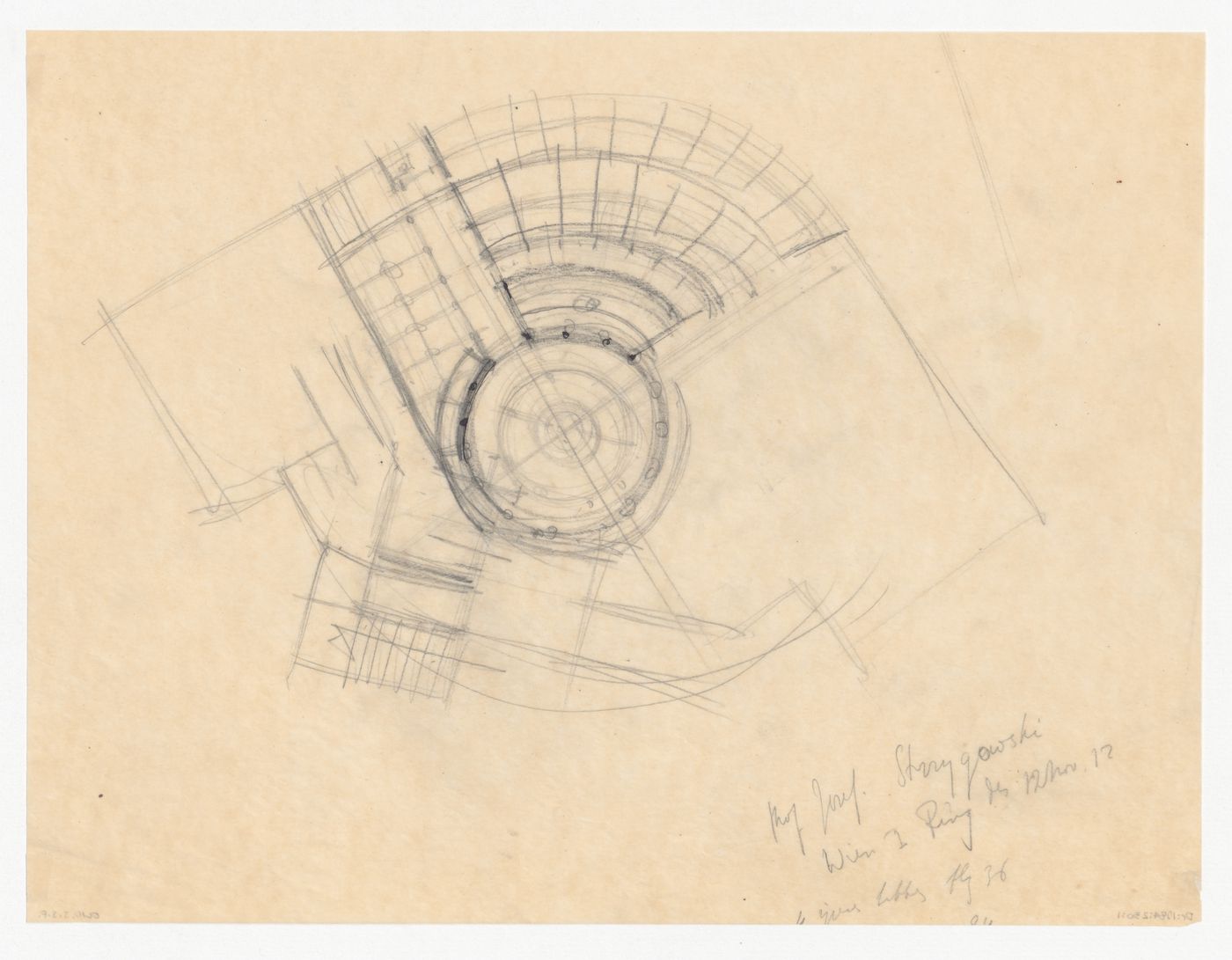 Sketch plan for a city hall for the reconstruction of the Hofplein (city centre), Rotterdam, Netherlands