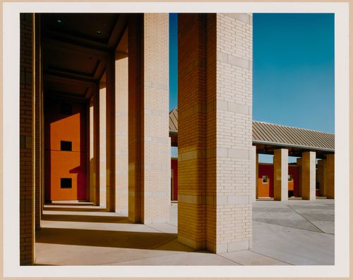 View of the colonnades of the Conservatory, Mississauga Civic Centre, Mississauga, Ontario