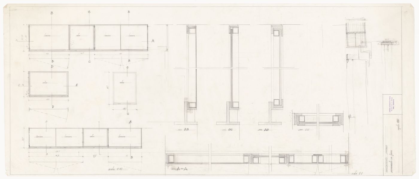Sections for Casa Spataro, Milan, Italy