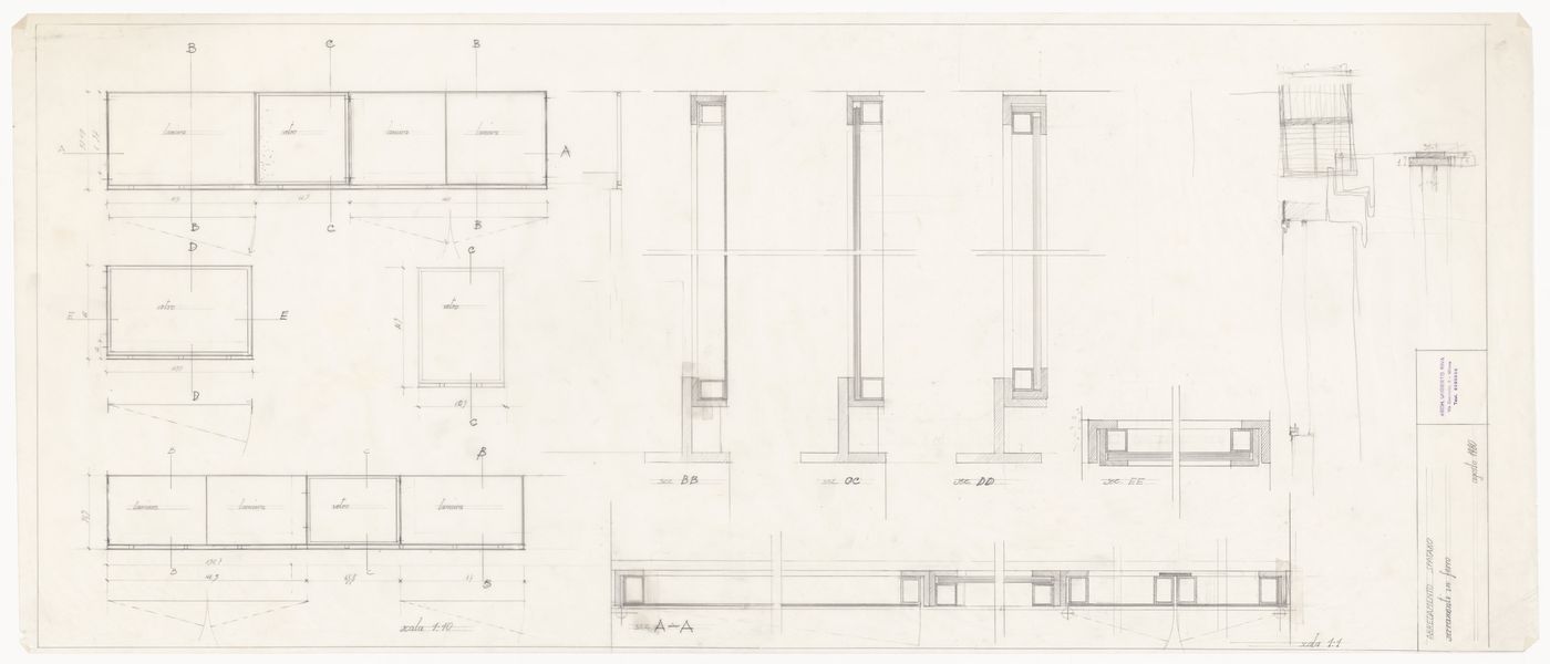 Sections for Casa Spataro, Milan, Italy