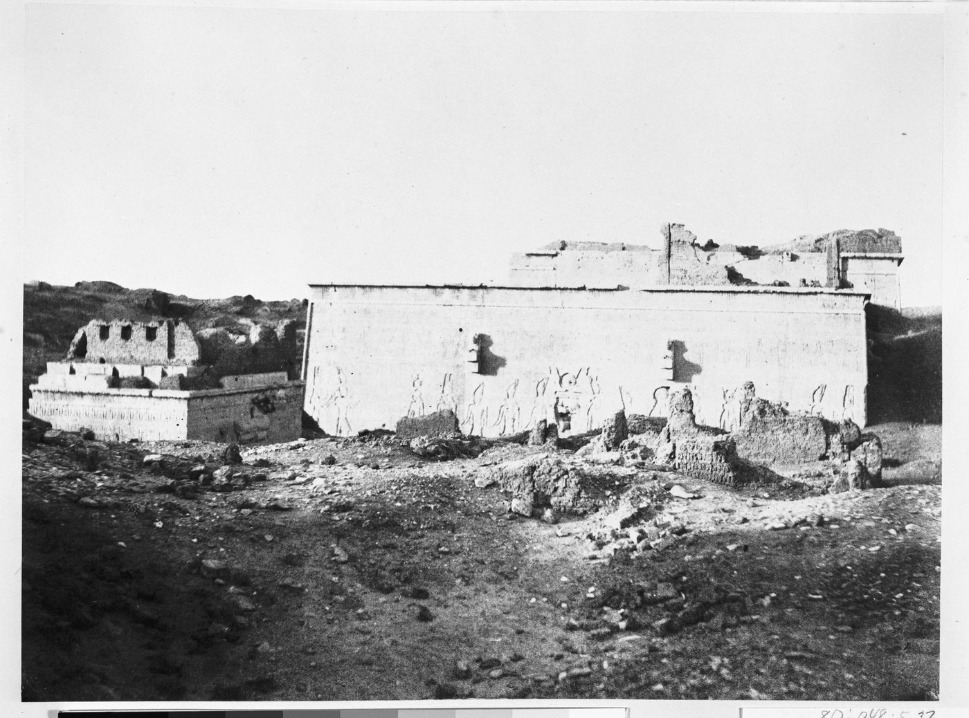 View of the ruins of the south façade of the temple, Dendera, Ottoman Empire (now in Egypt)