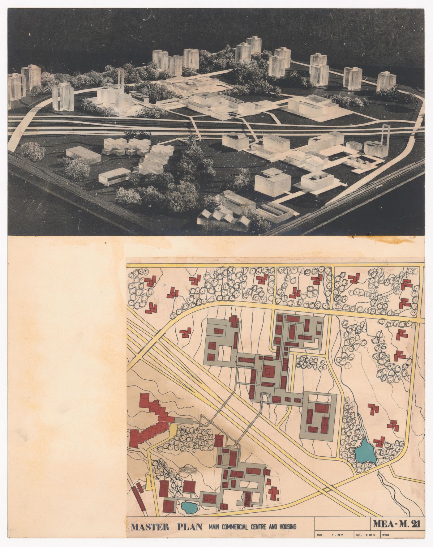 Presentation view of model and site plan for Meadowvale, Mississauga, Ontario, Canada