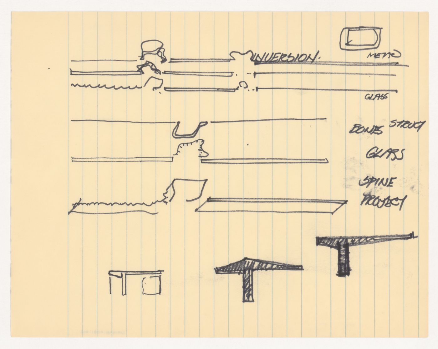 Sketches and notes for Wall House