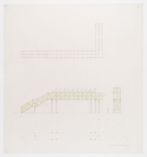 Elevation and plan of a bridge, Berlin Masque, Berlin, Germany