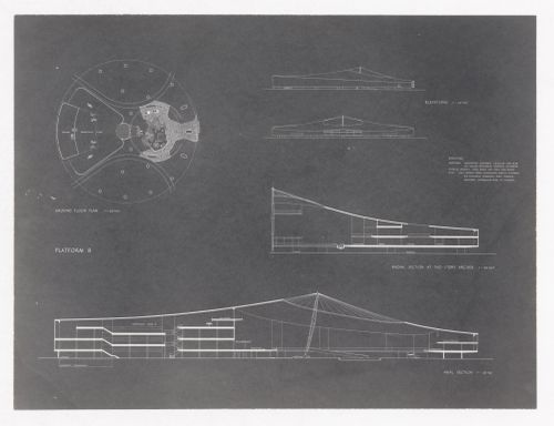 Plan, elevations and sections for Regional Shopping Center