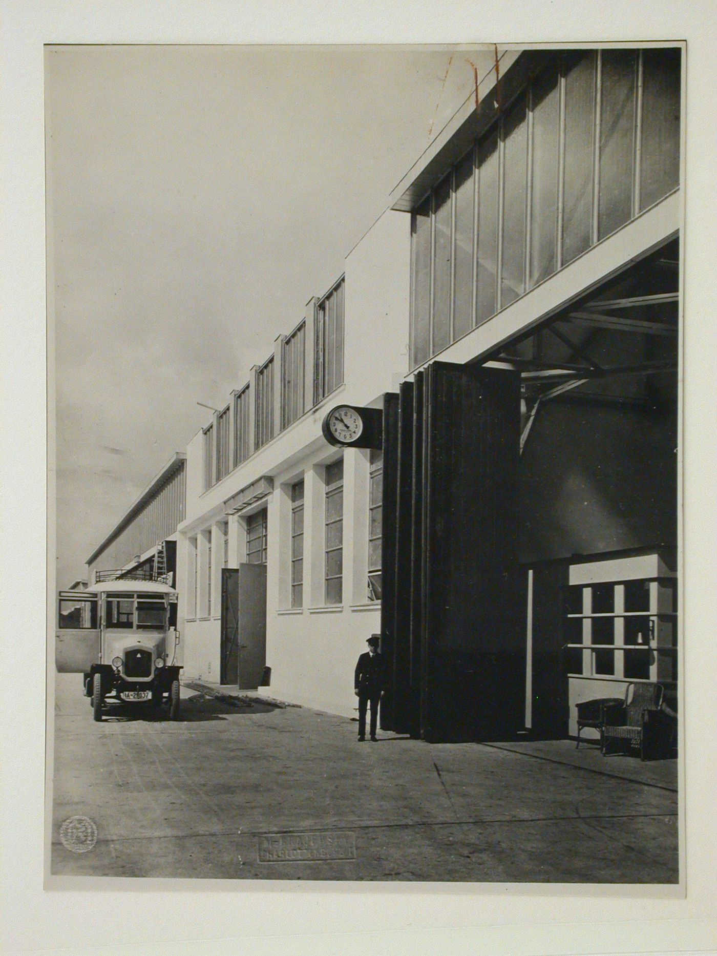 View of hangars at Tempelhof Airport, Berlin, Germany