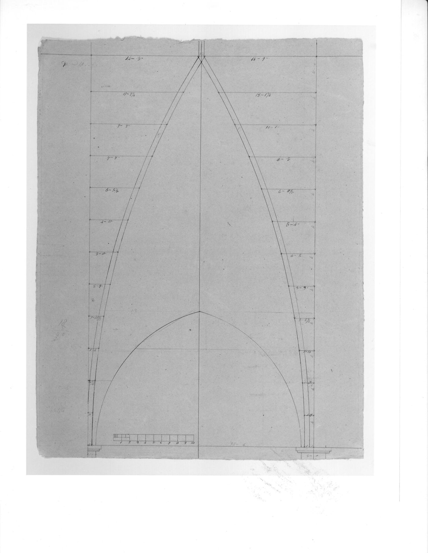 Elevation for a ribbed ceiling vault for Notre-Dame de Montréal